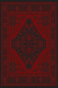 Black and red grand medallion Turkish rug, design 05366A dark colourway — Stylish Rugs & Carpets, Sacramento