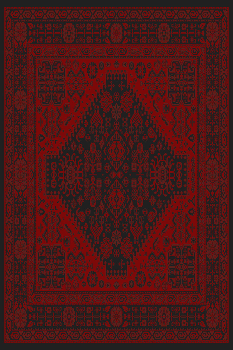 Black and red grand medallion Turkish rug, design 05366A dark colourway — Stylish Rugs & Carpets, Sacramento