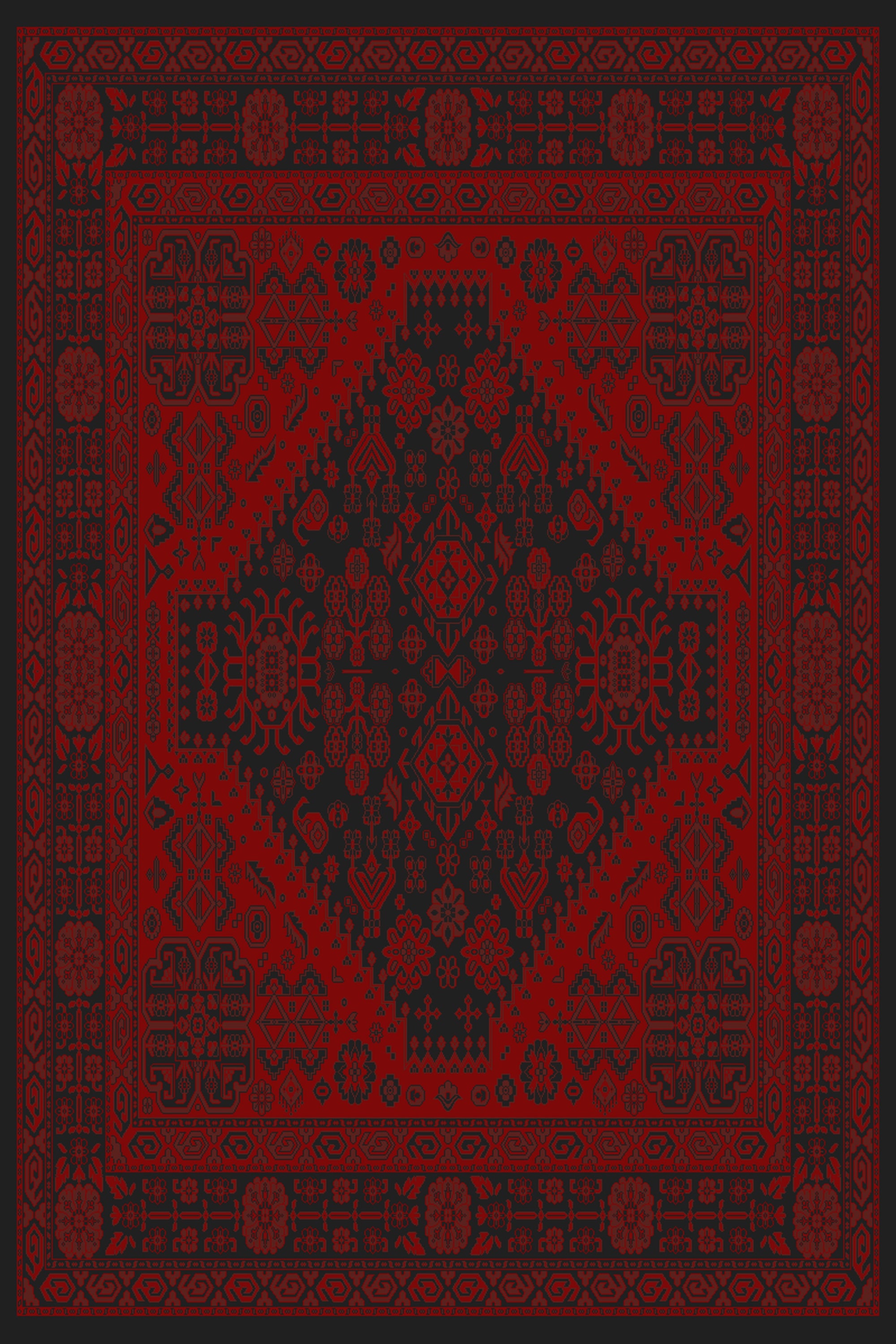 Black and red grand medallion Turkish rug, design 05366A dark colourway — Stylish Rugs & Carpets, Sacramento