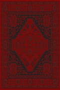 Red and black grand medallion Turkish rug, design 05366A red colourway — Stylish Rugs & Carpets, Sacramento