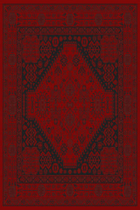 Red and black grand medallion Turkish rug, design 05366A red colourway — Stylish Rugs & Carpets, Sacramento