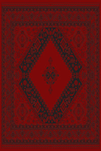 Red and black open diamond Turkish rug, design 05368A — Stylish Rugs & Carpets, Sacramento