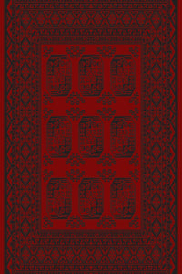 Turkmen Bokhara area rug, design 05363A, red and black elephant-foot medallions, 2x3 m — Stylish Rugs & Carpets, Sacramento