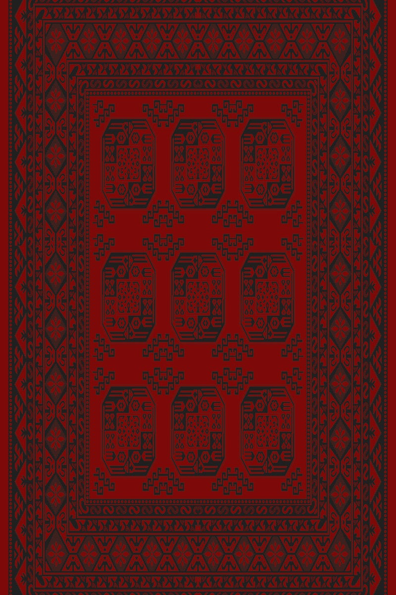 Turkmen Bokhara area rug, design 05363A, red and black elephant-foot medallions, 2x3 m — Stylish Rugs & Carpets, Sacramento
